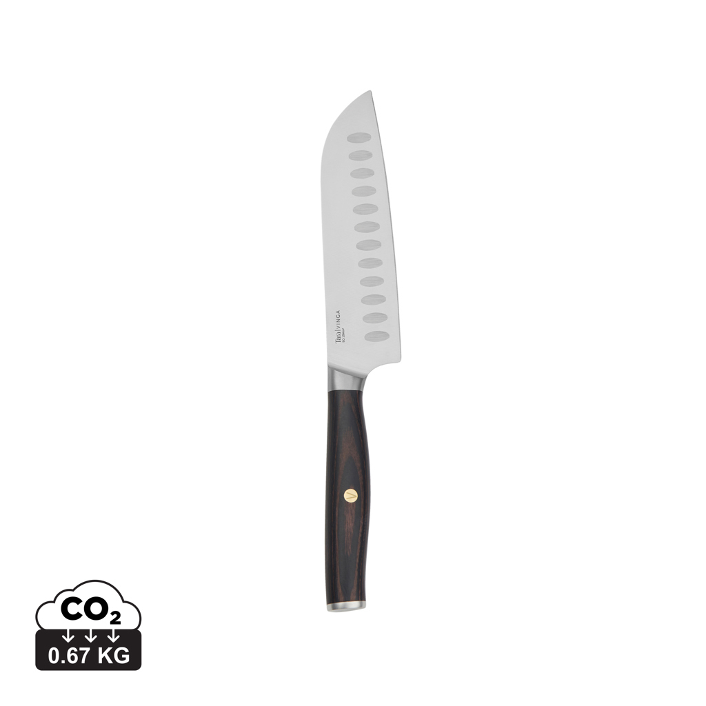 Couteau Santoku à personnaliser inox recyclé Tara VINGA Acier et Noir